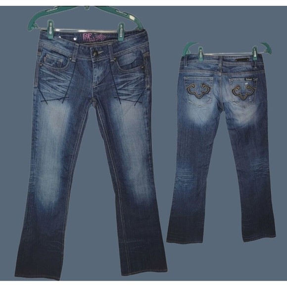 **SALE** ReRock Express Jeans‎ Bootcut Distressed 32L - Picture 1 of 6